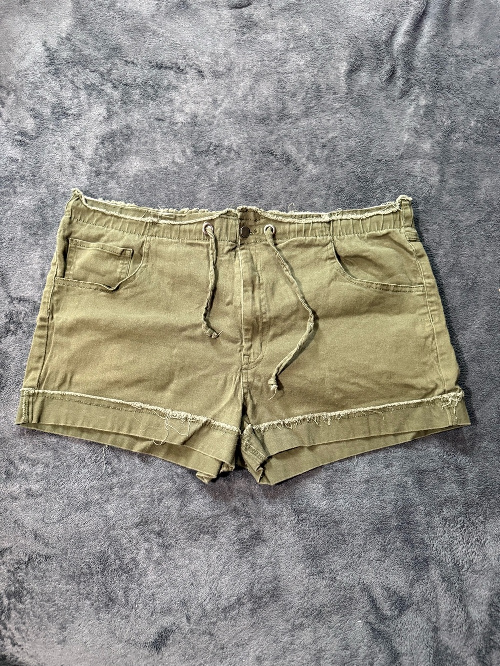 No Boundaries Olive Green Jean Shorts